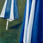 Bagnanti 2009 tecnica mista su tavola 200x80 cm