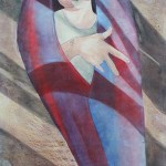 In utero 2013 tecnica mista su tavola 140x70 cm