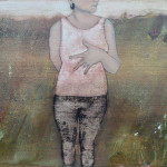 Lei 2013 tecnica mista su tavola 26x30 cm